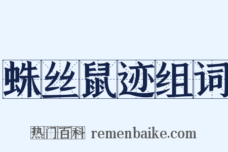 蛛丝鼠迹组词是什么意思的图片